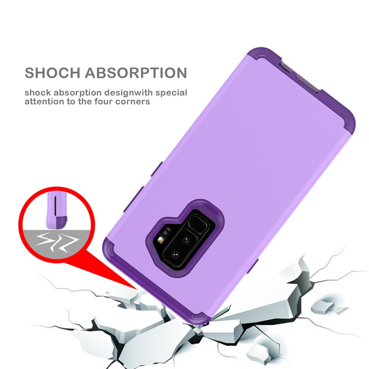 2-in-1 Heavy Duty PC + Silicone Hybrid Shockproof Back Cover for Samsung Galaxy S9+ SM-G965 - Light Purple-6