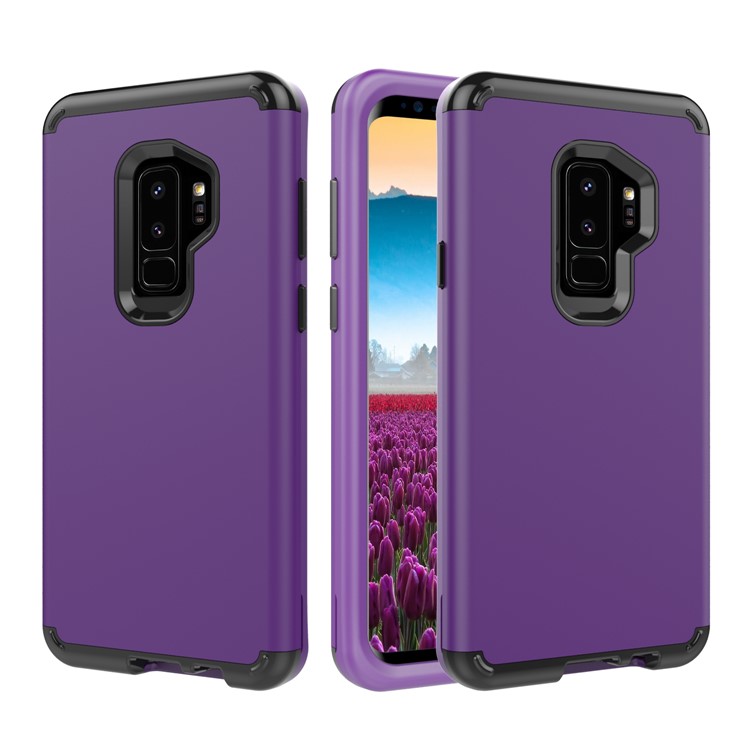 2-in-1 Heavy Duty PC + Silicone Drop-proof Phone Case for Samsung Galaxy S9+ SM-G965 - Dark Purple-1