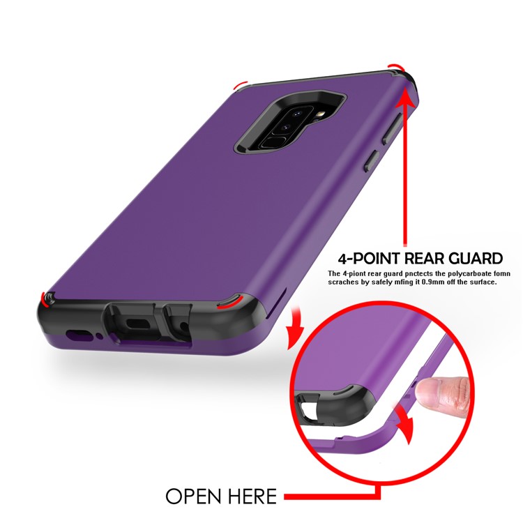 2-in-1 Heavy Duty PC + Silicone Drop-proof Phone Case for Samsung Galaxy S9+ SM-G965 - Dark Purple-5