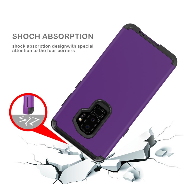 2-in-1 Heavy Duty PC + Silicone Drop-proof Phone Case for Samsung Galaxy S9+ SM-G965 - Dark Purple-6