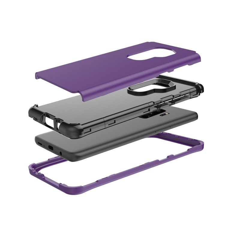 2-in-1 Heavy Duty PC + Silicone Drop-proof Phone Case for Samsung Galaxy S9+ SM-G965 - Dark Purple-7