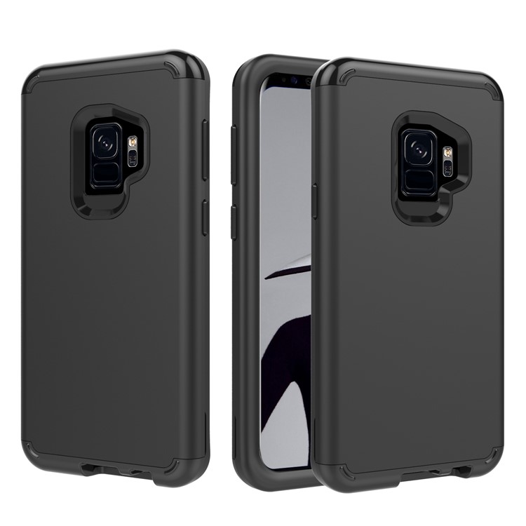 For Samsung Galaxy S9 G960 Heavy Duty 3-piece PC + Silicone Hybrid Case - Black-2