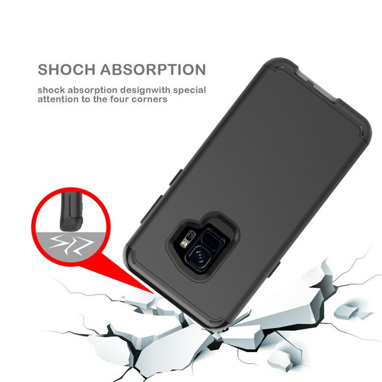 For Samsung Galaxy S9 G960 Heavy Duty 3-piece PC + Silicone Hybrid Case - Black-5