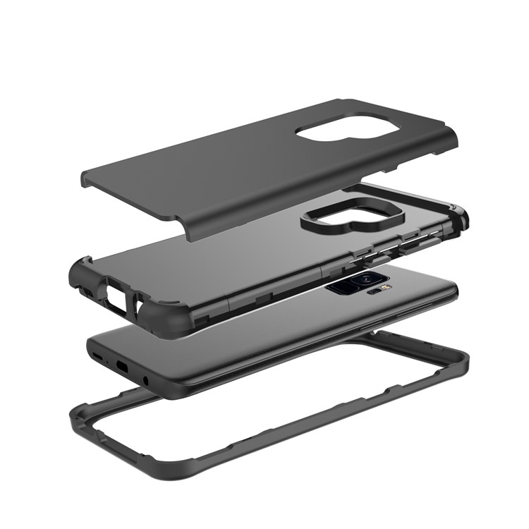 For Samsung Galaxy S9 G960 Heavy Duty 3-piece PC + Silicone Hybrid Case - Black-7