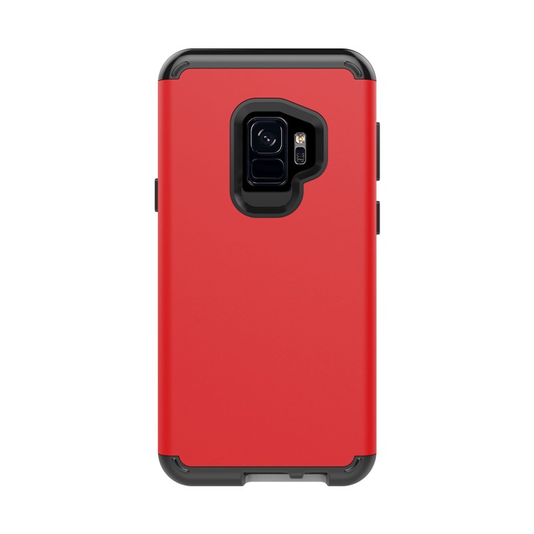 For Samsung Galaxy S9 G960 Heavy Duty 3-piece PC + Silicone Combo Cover - Red-3