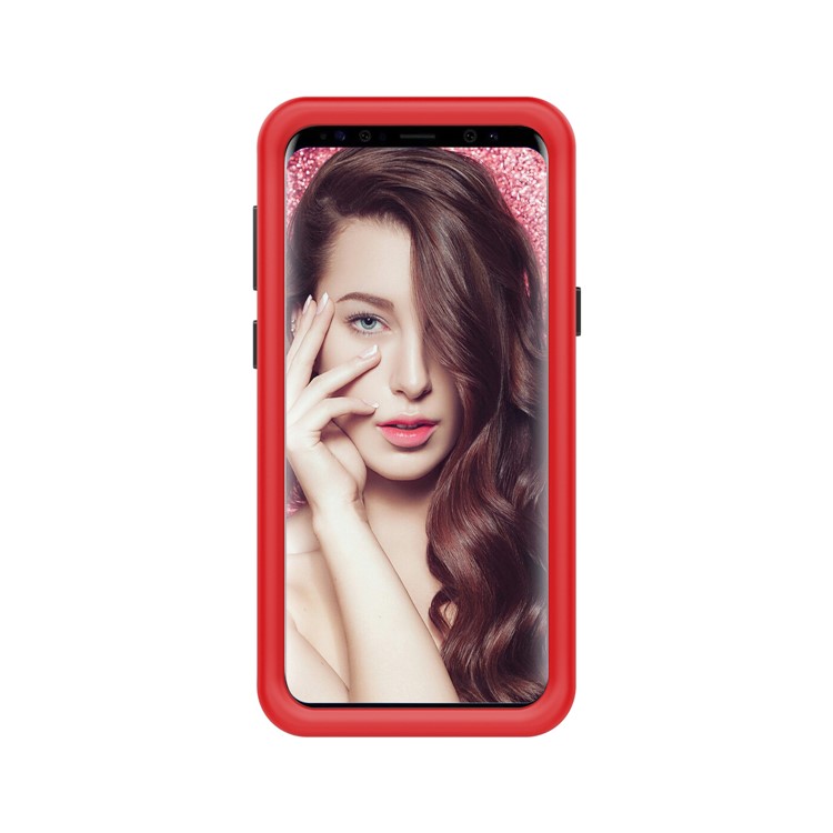 For Samsung Galaxy S9 G960 Heavy Duty 3-piece PC + Silicone Combo Cover - Red-4