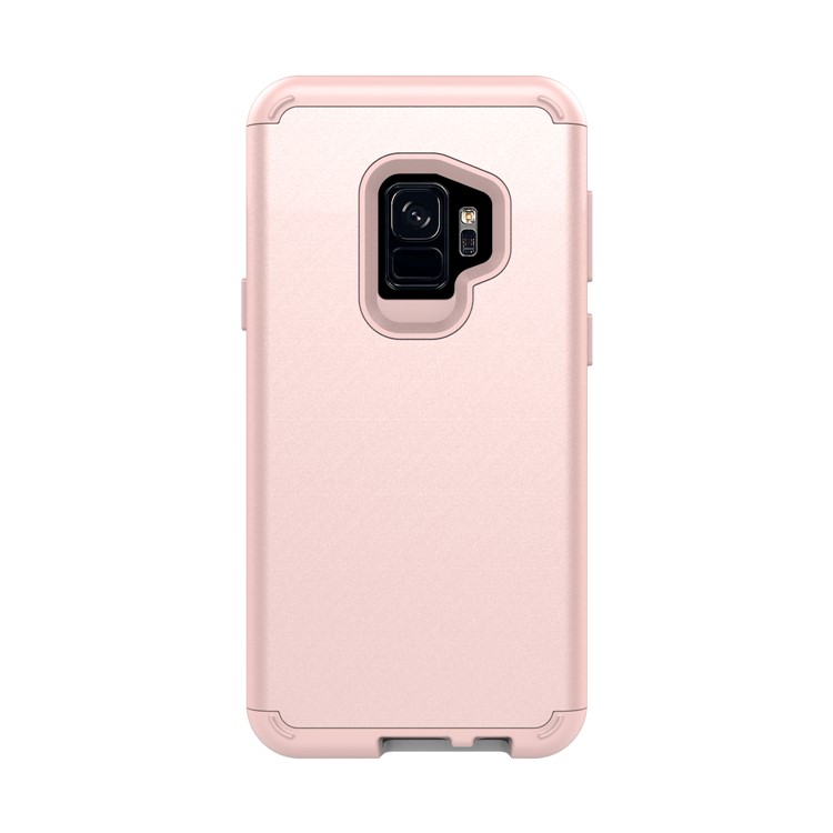 For Samsung Galaxy S9 G960 Heavy Duty 3-piece PC + Silicone Hybrid Back Case - Rose Gold-3