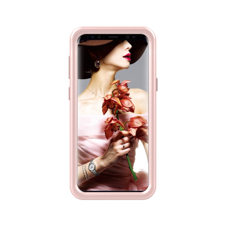 For Samsung Galaxy S9 G960 Heavy Duty 3-piece PC + Silicone Hybrid Back Case - Rose Gold-4