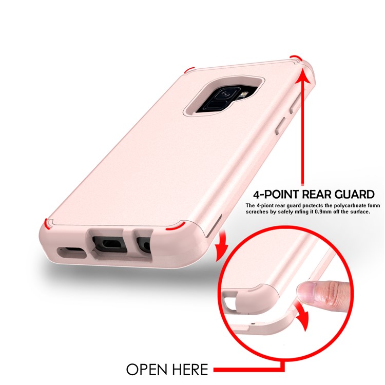 For Samsung Galaxy S9 G960 Heavy Duty 3-piece PC + Silicone Hybrid Back Case - Rose Gold-5