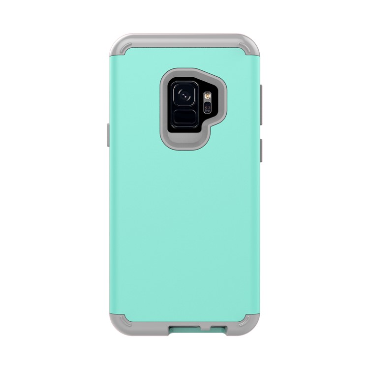 For Samsung Galaxy S9 G960 Heavy Duty 3-piece PC + Silicone Combo Phone Casing - Cyan-3