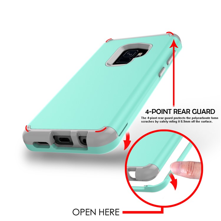 For Samsung Galaxy S9 G960 Heavy Duty 3-piece PC + Silicone Combo Phone Casing - Cyan-6