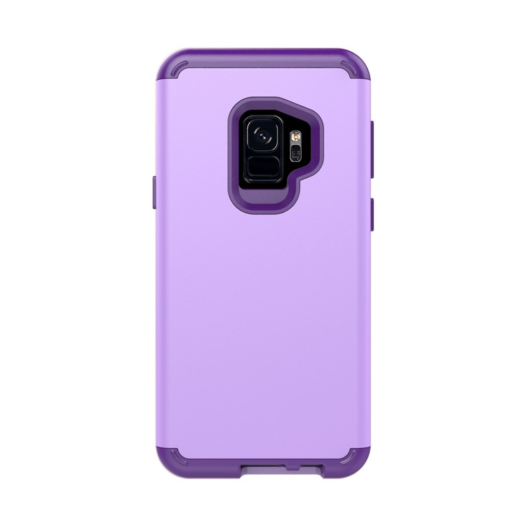 For Samsung Galaxy S9 G960 Heavy Duty 3-piece PC + Silicone Hybrid Mobile Shell - Light Purple-3