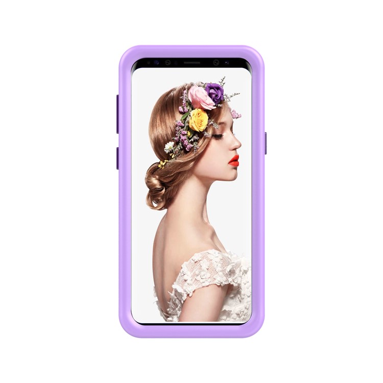 For Samsung Galaxy S9 G960 Heavy Duty 3-piece PC + Silicone Hybrid Mobile Shell - Light Purple-4