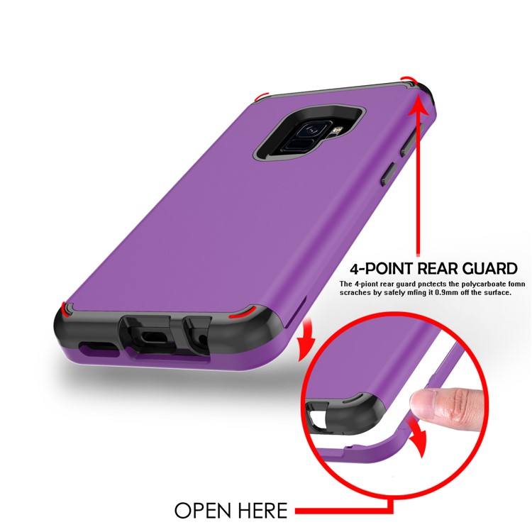For Samsung Galaxy S9 G960 Heavy Duty 3-piece PC + Silicone Cell Phone Case - Dark Purple-5