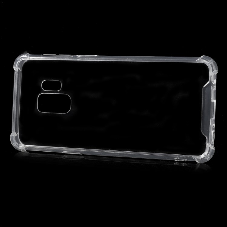 Acrylic Cristal Claro + TPU Flexible TPU Case Para Samsung Galaxy S9 G960 - Transparente