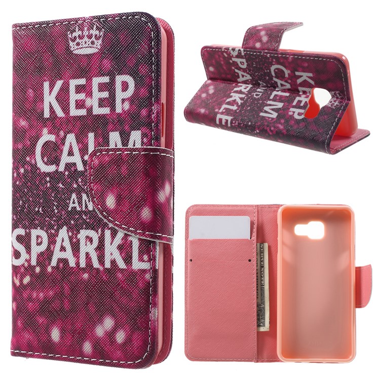 Wallet Leather Case for Samsung Galaxy A3 SM-A310F (2016) - Keep Calm and Sparkle-1