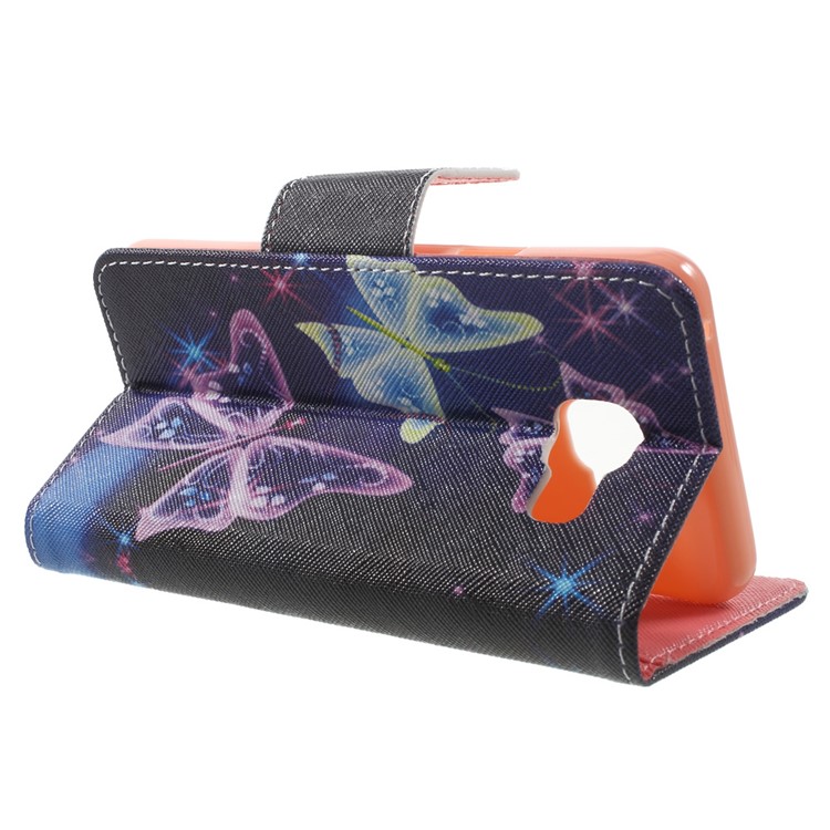 Wallet Leather Shell Case for Samsung Galaxy A3 SM-A310F (2016) - Vivid Butterflies-3