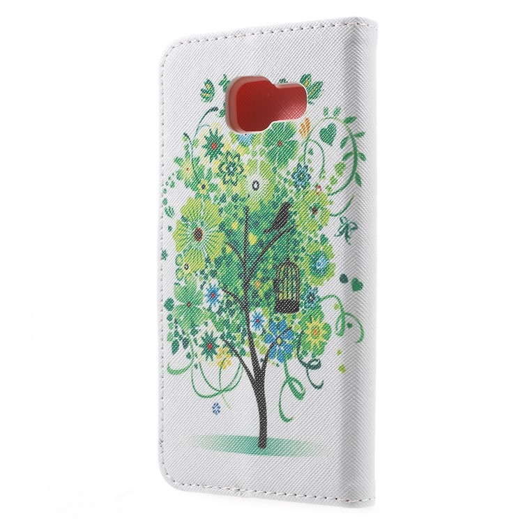 Stand Leather Flip Case for Samsung Galaxy A3 SM-A310F (2016) - Green Tree-2