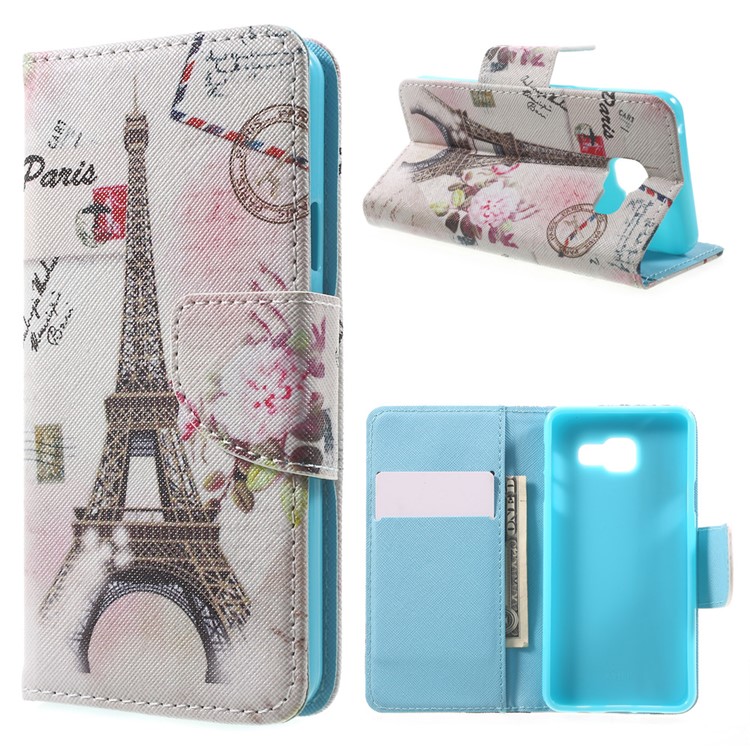 Stand Leather Phone Cover for Samsung Galaxy A3 SM-A310F (2016) - Paris Eiffel Tower-1