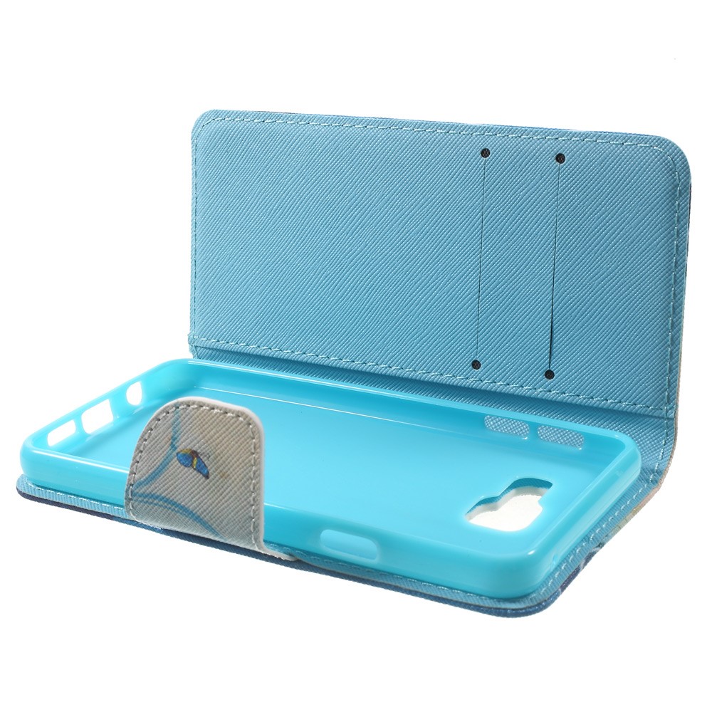 Estuche Para Teléfono De Cuero Para Samsung Galaxy A3 SM-A310F (2016) - Mariposa Azul