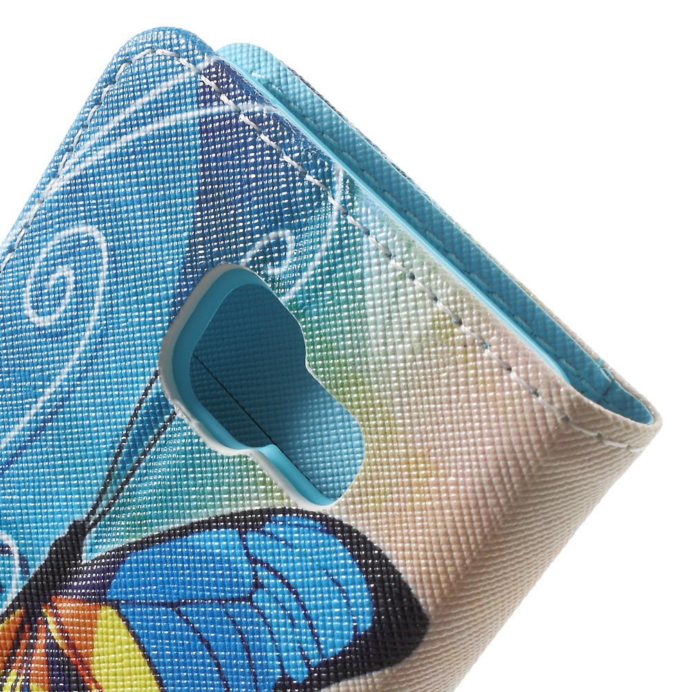 Stand Leather Phone Case for Samsung Galaxy A3 SM-A310F (2016) - Blue Butterfly-7