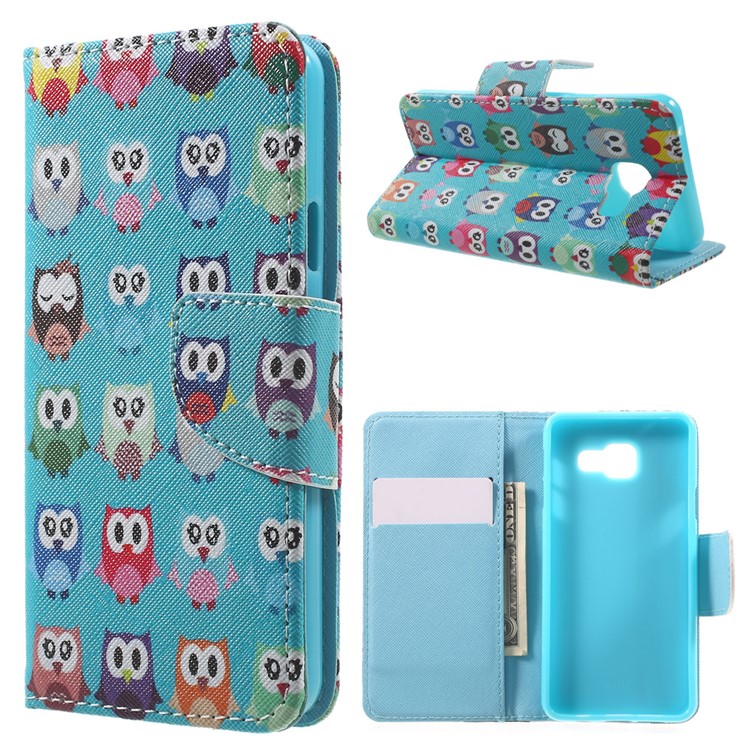 Wallet Leather Protective Case for Samsung Galaxy A3 SM-A310F (2016) - Multiple Owls-1