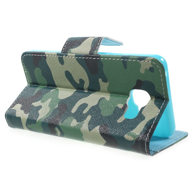 Card Holder Leather Shell for Samsung Galaxy A3 SM-A310F (2016) - Camouflage Pattern-3