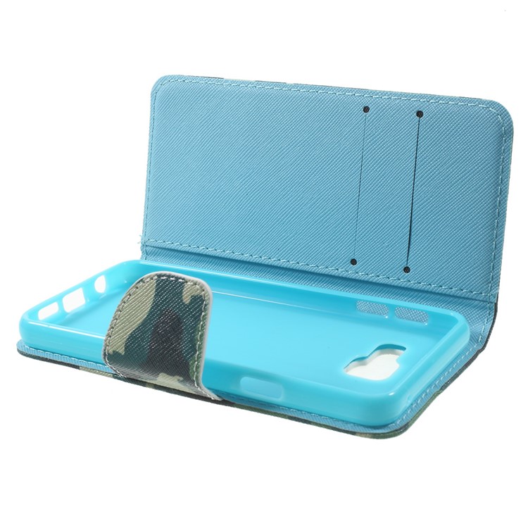 Card Holder Leather Shell for Samsung Galaxy A3 SM-A310F (2016) - Camouflage Pattern-4