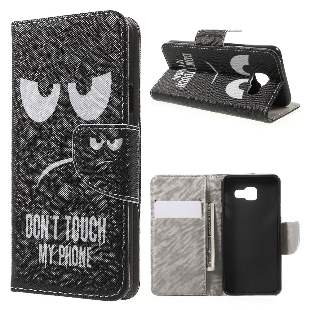 Card Holder Leather Case for Samsung Galaxy A3 SM-A310F (2016) - Do not Touch My Phone-1