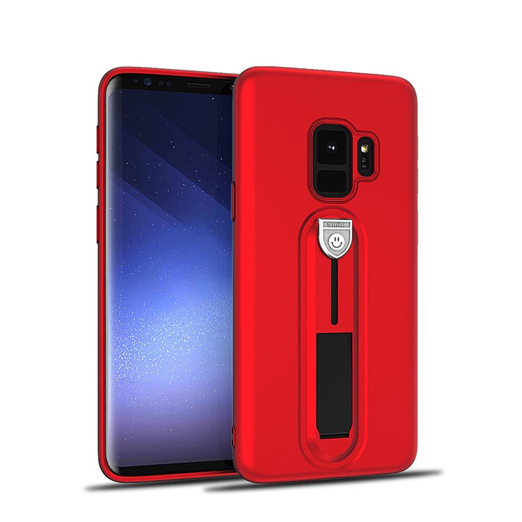All-wrapped Soft TPU Mobile Phone Case with Sliding Kickstand for Samsung Galaxy S9 G960 - Red-1