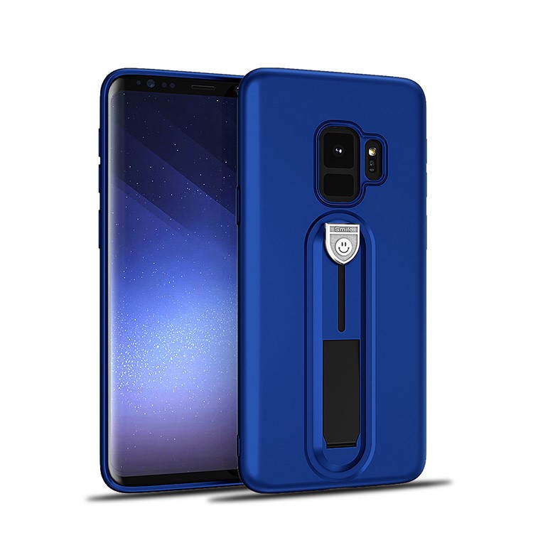 All-wrapped Soft TPU Mobile Phone Accessory Case with Sliding Kickstand for Samsung Galaxy S9 G960 - Blue-2