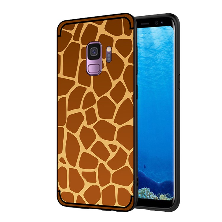 NXE Embossed Patterned Soft TPU Phone Case for Samsung Galaxy S9 SM-G960 - Giraffe Texture-1