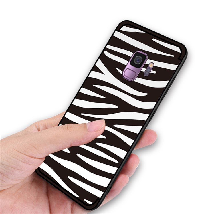 NXE Embossed Patterned Soft TPU Phone Shell for Samsung Galaxy S9 SM-G960 - Zebra Stripe-5