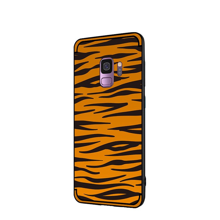 NXE Embossed Patterned Soft TPU Phone Casing for Samsung Galaxy S9 SM-G960 - Brown Zebra Stripe-2