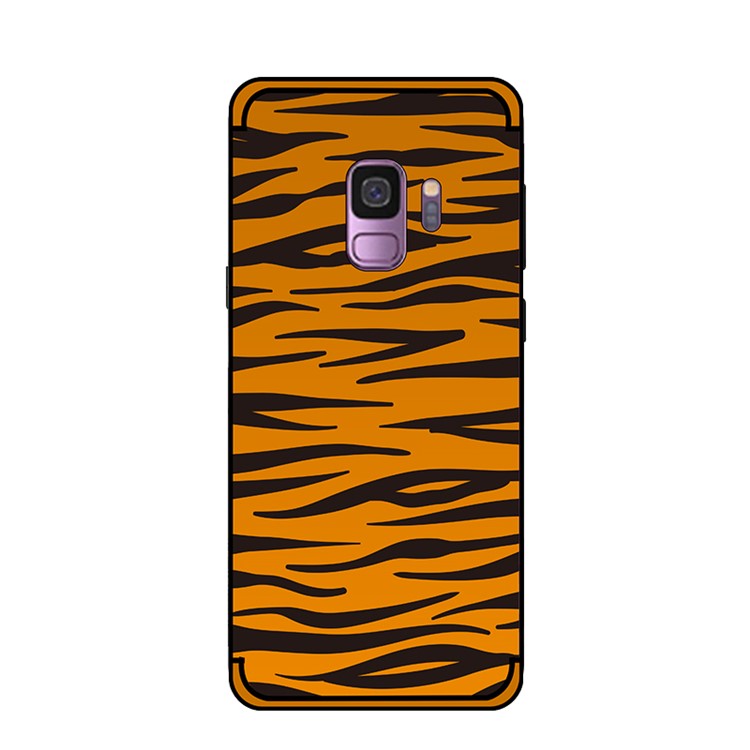 NXE Embossed Patterned Soft TPU Phone Casing for Samsung Galaxy S9 SM-G960 - Brown Zebra Stripe-3