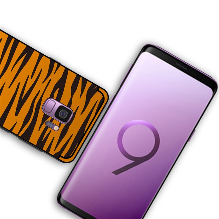 NXE Embossed Patterned Soft TPU Phone Casing for Samsung Galaxy S9 SM-G960 - Brown Zebra Stripe-4