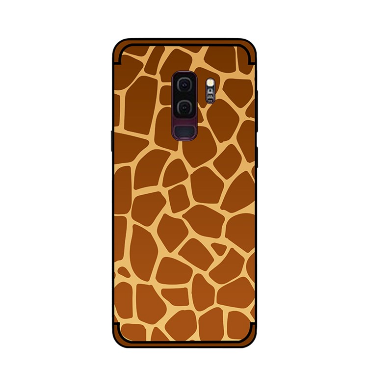 NXE Embossed Patterned Soft TPU Phone Case for Samsung Galaxy S9 Plus SM-G965 - Giraffe Texture-3