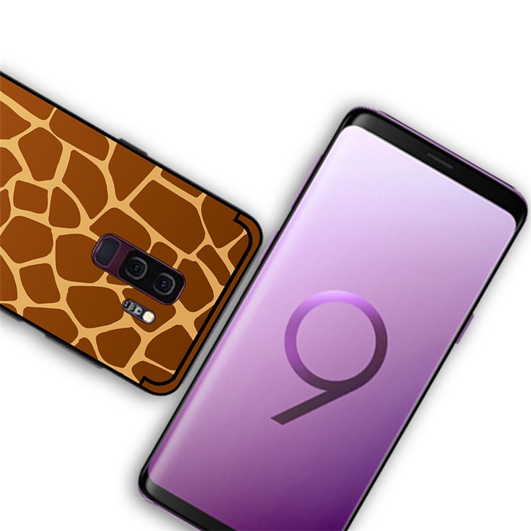 NXE Embossed Patterned Soft TPU Phone Case for Samsung Galaxy S9 Plus SM-G965 - Giraffe Texture-4