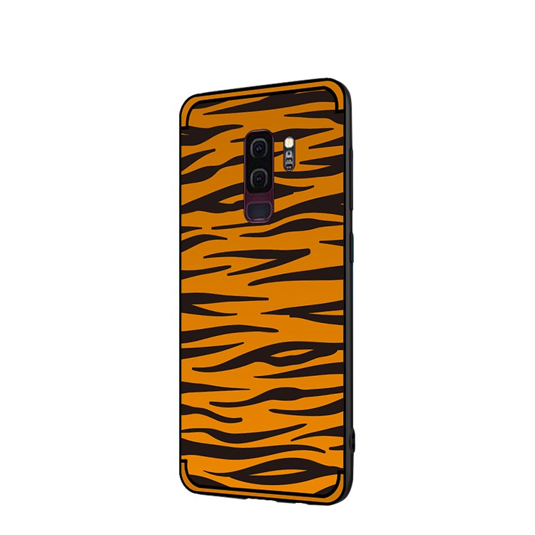 NXE Embossed Patterned Soft TPU Back Case for Samsung Galaxy S9+ SM-G965 - Brown Zebra Stripe-2