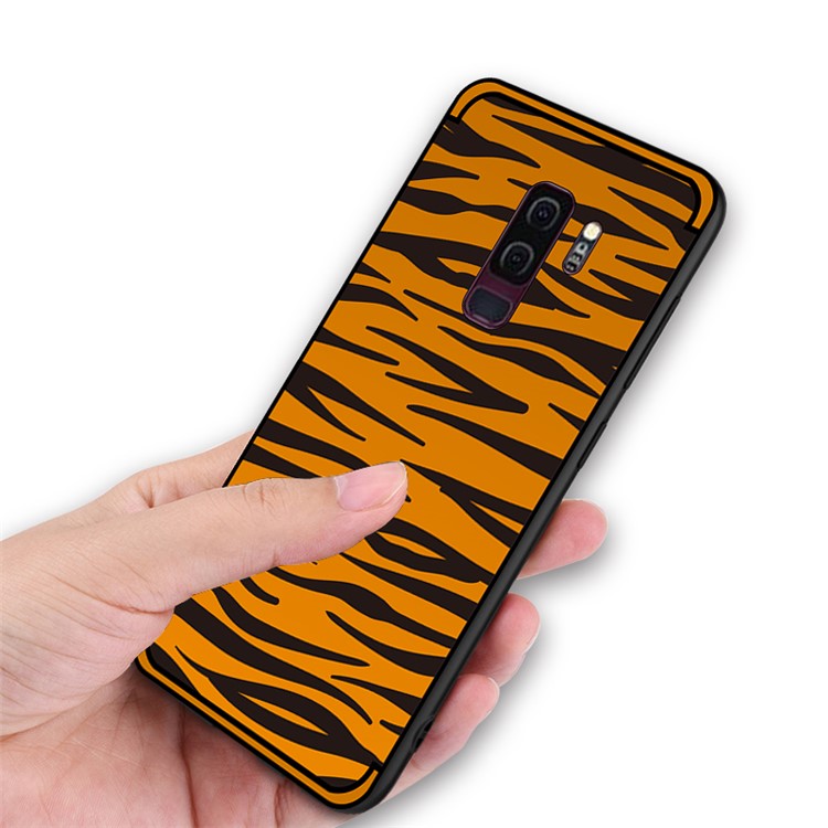 NXE Embossed Patterned Soft TPU Back Case for Samsung Galaxy S9+ SM-G965 - Brown Zebra Stripe-5