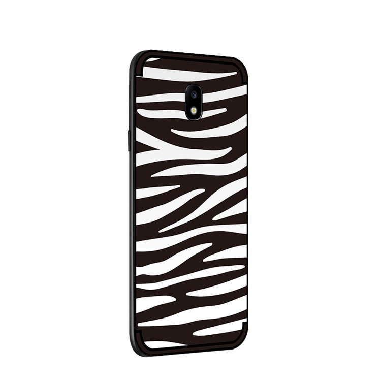 NXE Embossment Pattern TPU Shell for Samsung Galaxy J3 (2017) EU Version / J3 Pro (2017) - White Zebra Pattern-3