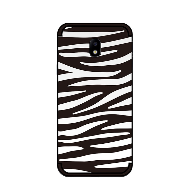 NXE Embossment Pattern TPU Shell for Samsung Galaxy J3 (2017) EU Version / J3 Pro (2017) - White Zebra Pattern-4