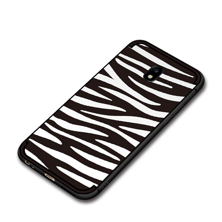 NXE Embossment Pattern TPU Shell for Samsung Galaxy J3 (2017) EU Version / J3 Pro (2017) - White Zebra Pattern-5