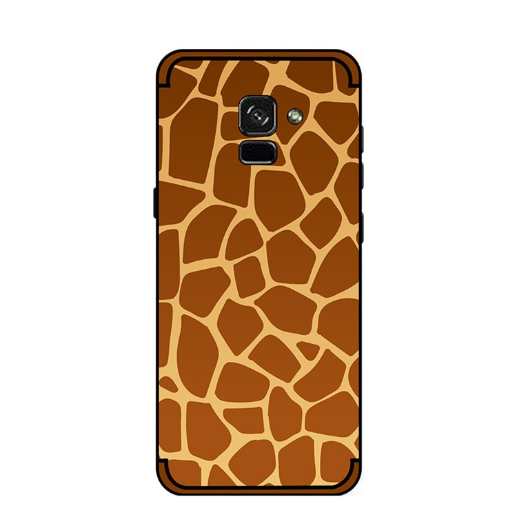 NXE Embossed Patterned Soft TPU Mobile Case for Samsung Galaxy A8 (2018) - Giraffe Texture-4