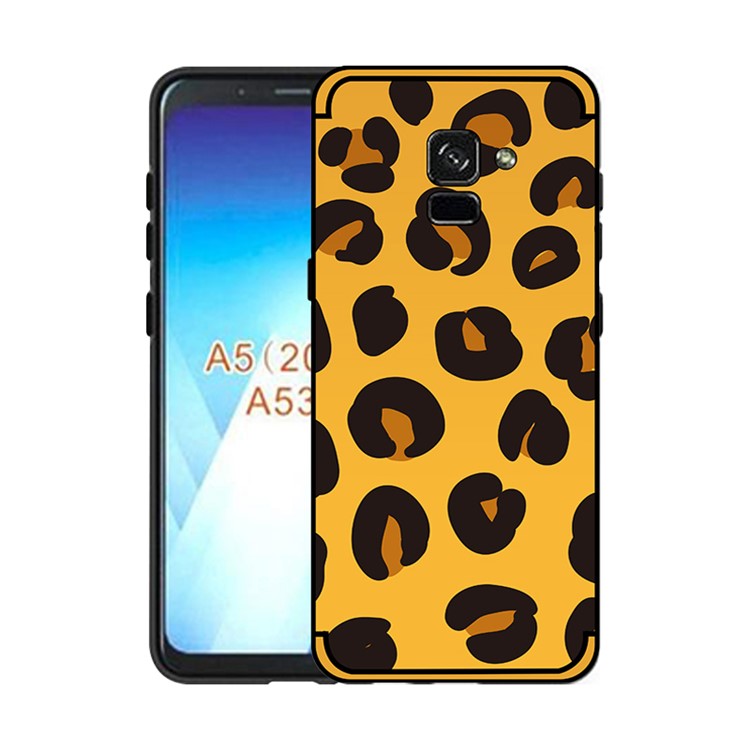 NXE Embossed Patterned Soft TPU Mobile Cover for Samsung Galaxy A8 (2018) - Leopard Texture-1
