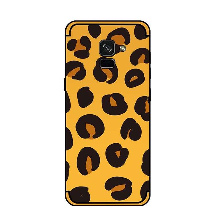 NXE Embossed Patterned Soft TPU Mobile Cover for Samsung Galaxy A8 (2018) - Leopard Texture-4
