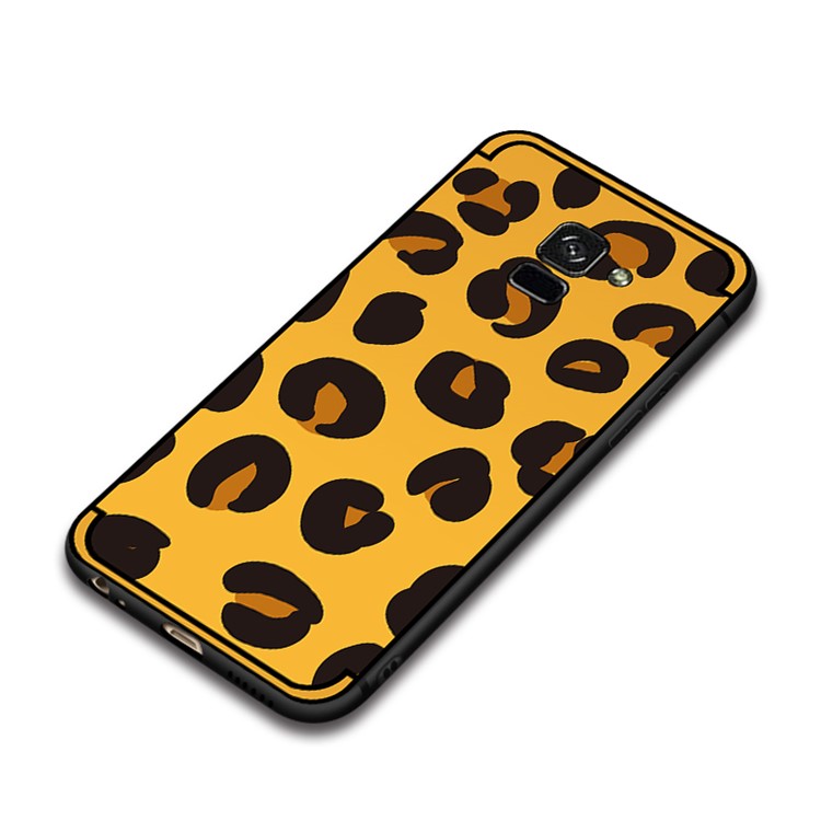 NXE Embossed Patterned Soft TPU Mobile Cover for Samsung Galaxy A8 (2018) - Leopard Texture-5