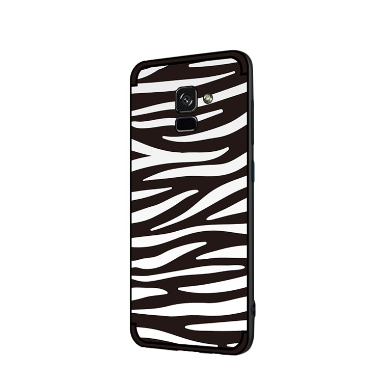 NXE Embossed Patterned Soft TPU Mobile Shell for Samsung Galaxy A8 (2018) - Zebra Stripe-3