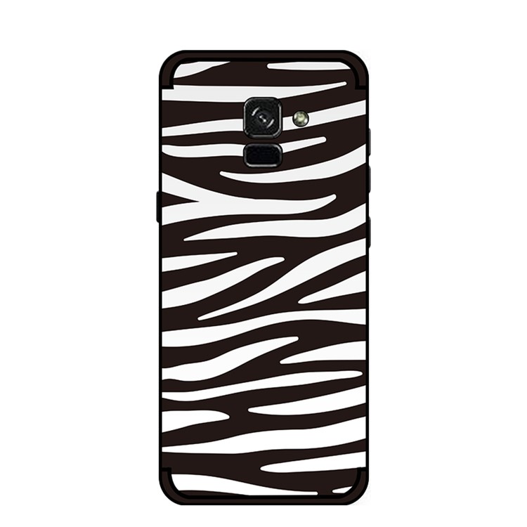 NXE Embossed Patterned Soft TPU Mobile Shell for Samsung Galaxy A8 (2018) - Zebra Stripe-4