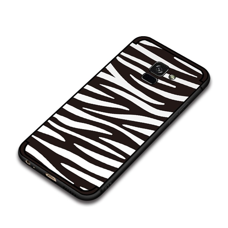 NXE Embossed Patterned Soft TPU Mobile Shell for Samsung Galaxy A8 (2018) - Zebra Stripe-5